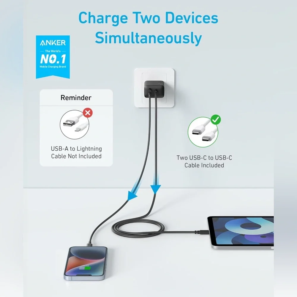 Anker Dual Port USB Wall Charger Set